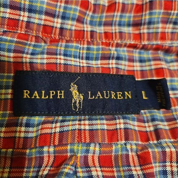 RALPH LAUREN Mens Plaid Cotton Button Down Shirt - Size Large - Picture 6 of 7